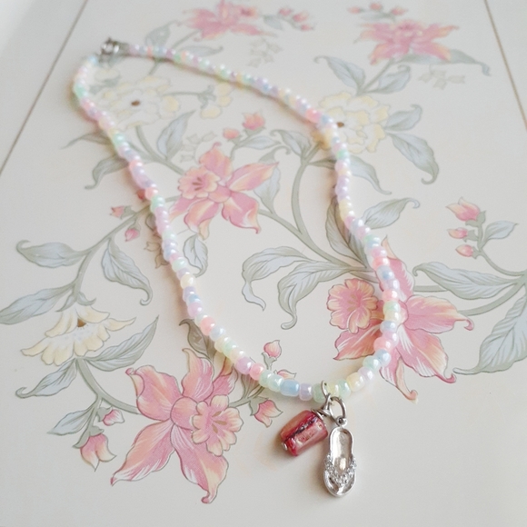 Handmade Pastel Beaded Choker Short Necklace Beach - Picture 3 of 8